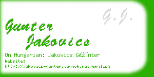 gunter jakovics business card